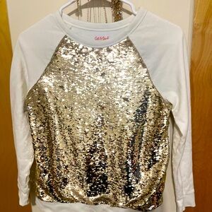 Girl’s long sleeve sequin shirt